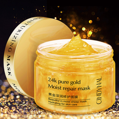 Masque de nuit en or 24K, hydratant, rétrécissement des pores, soins de la peau, Gel à l'acide hyaluronique, Anti-vieillissement, contrôle du sébum, blanchissant, pour la nuit ► Photo 1/6