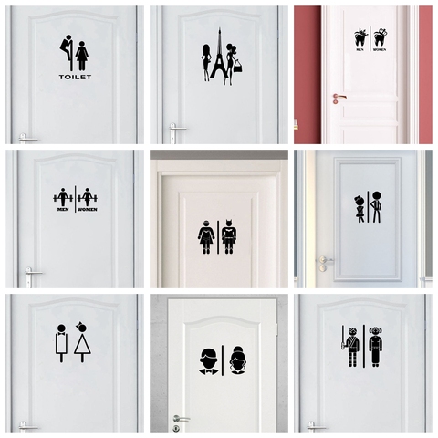 Autocollant de toilette décorations pour la maison Pvc décalcomanie murale vinyle Toliet WC Stickers muraux papier peint décor à la maison Stickers muraux ► Photo 1/6