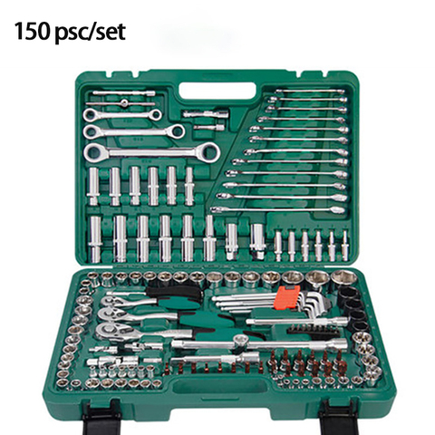 Outils de réparation de voiture, 1/4 pouces Kit de réparation de voiture clé à douille outil à cliquet combinaison mixte ensemble d'outils d'emballage ► Photo 1/6