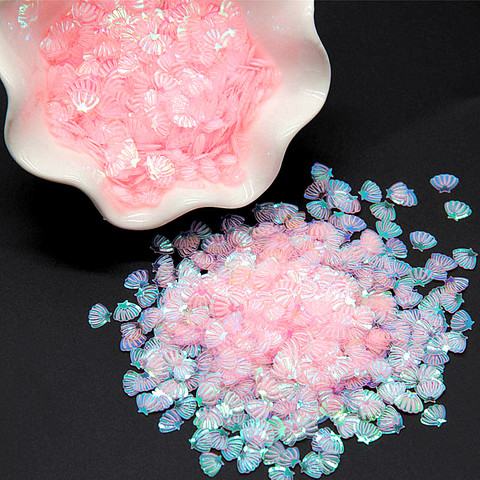 Confettis à Paillettes de coquillages en PVC, 7mm, 10g, pour manucure et pédicure, décoration de mariage ► Photo 1/6