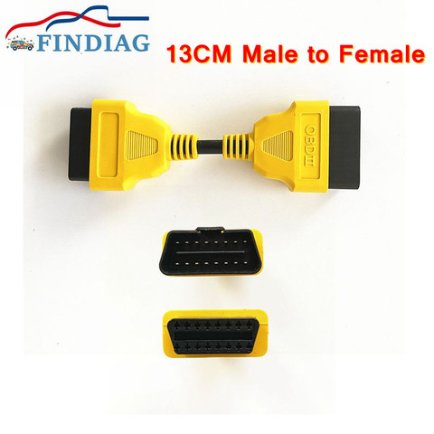 Câble de connecteur mâle à femelle OBD 16 broches, rallonge de prise de voiture de 13 CM obd2 adapté au fil d'interface ► Photo 1/6