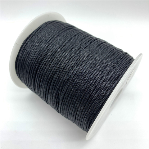 Corde en Nylon noir pour la fabrication de bijoux, cordon en macramé à nœud chinois pour Bracelet Shamballa, 0.5mm 0.8mm 1.0mm 1.5mm ► Photo 1/5