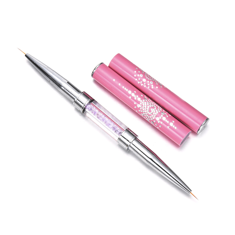 Nail Art Liner brosse outil cristal sculpté Ultra-mince ligne dessin stylo tirer fil photothérapie fleur Double stylo stylo en métal ► Photo 1/6