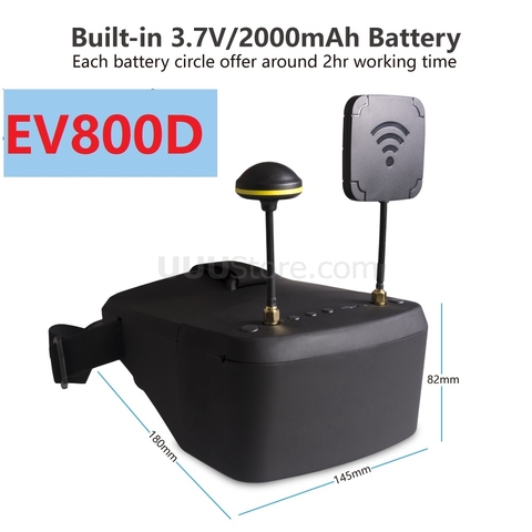 EV800D 5.8G 40CH 5 pouces 800*480 casque vidéo HD DVR diversité FPV lunettes avec batterie pour RC modèle RC FPV Drone ► Photo 1/6