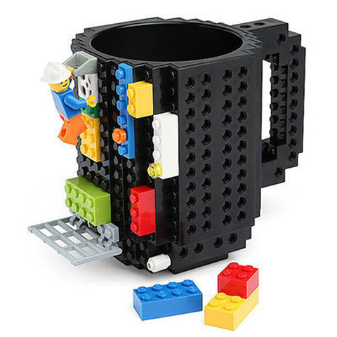 Tasse à café LEGO de 350ml, tasse à lait créative, avec brique intégrée, support pour l'eau potable, Design de blocs de construction ► Photo 1/6