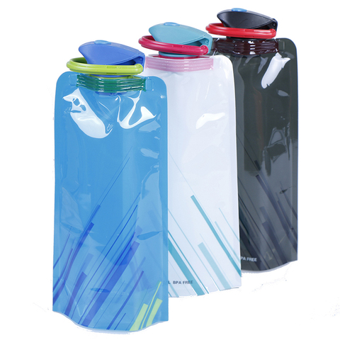 Bouteille d'eau réutilisable 700mL, 1 pièces, pour le sport, voyage, Portable, pliable, pour boissons, pour usage en plein air ► Photo 1/6