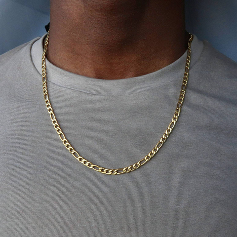 2022 mode classique Figaro chaîne collier hommes en acier inoxydable Long collier pour hommes femmes chaîne bijoux ► Photo 1/6