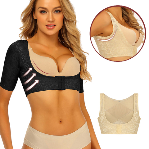 Femmes Sans Manches Sous-Vêtements Correctifs Invisible Poitrine Levage Corps Correcteur Femme Soulevant Shapewear Hauts Nylon Corset ► Photo 1/6