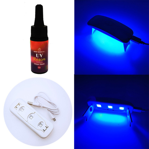 Résine époxy UV 25g, avec séchage UV lampe à LED 3W, moule dure pour outils de fabrication bijoux à bricoler soi-même à la main ► Photo 1/6