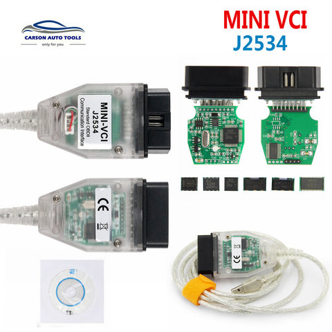 Livraison gratuite V13.00.022 MINI VCI pour TOYOTA TIS Techstream MINIVCI avec puce FT232RQ J2534 Minivci OBD2 câble de Diagnostic ► Photo 1/6