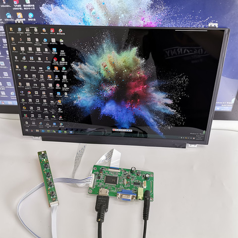 Écran LCD plug and play, d'affichage tactile et capacitif, module de 15,6 pouces 1920x1080 pour Linux, Android, Windows 7, 8, 10 Raspberry Pi3, kit à monter soi-même ► Photo 1/6