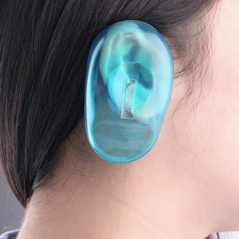 2 pièces universel clair Silicone oreille couverture cheveux colorant bouclier protéger Salon couleur bleu nouveau protéger les oreilles de la teinture style accessoire ► Photo 1/6