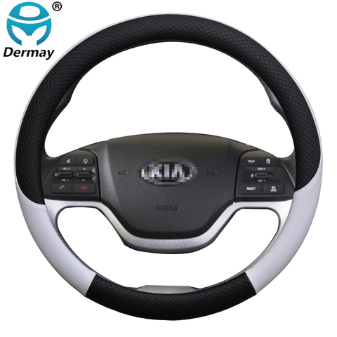 Housse de volant de voiture en cuir, accessoire d'intérieur de haute qualité pour Kia Picanto, modèle 100% DERMAY ► Photo 1/6