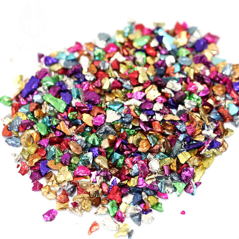 Strass paillettes pour Nail Art | Puces à ongles écrasées, strass Non correcteurs, strass coloré pour Nail Art, décoration B0934, 50g ► Photo 1/4