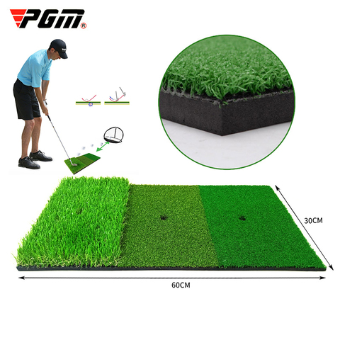 PGM-tapis de frappe de Golf 3 herbes, tapis avec trou en caoutchouc, aide d'entraînement de Golf, pour l'intérieur et l'extérieur, tapis de frappe de Golf ► Photo 1/6