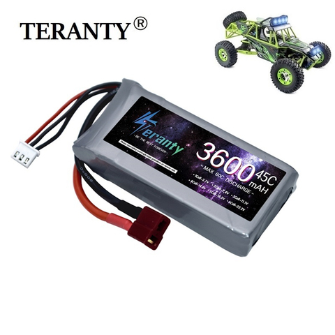 Batterie Lipo pour voiture Wltoys RC, 7.4V, 2700mah, 3200mah, 3450mah, 3600mAh, 12428 12423, pièce détachée pour véhicule 2s, 7.4v, pour feiyue 03 Q39 ► Photo 1/6