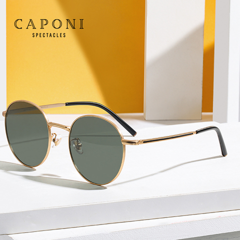 CAPONI – lunettes de soleil rondes polarisées pour femmes, Vintage, célèbre marque, tendance 2022, 31020 ► Photo 1/6