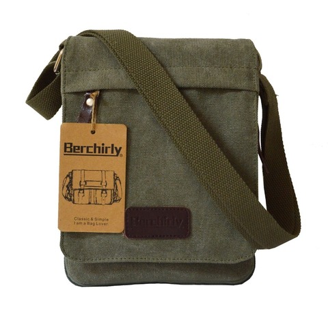 Nouveaux sacs en toile hommes sacs de messager Vintage hommes sacs à bandoulière homme café/vert petit sac sacs à main design ► Photo 1/6