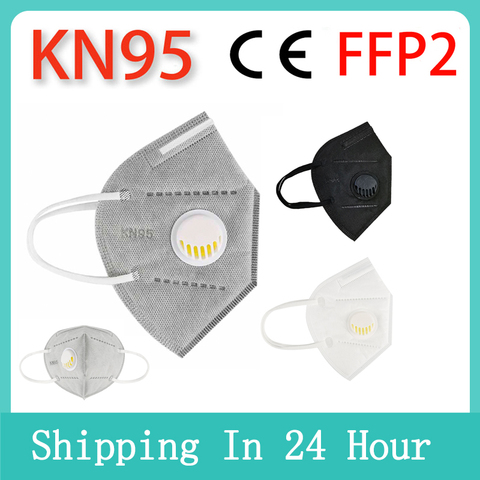 Masque facial KN95 réutilisable, Protection respiratoire, 5 couches, Anti-poussière, FFP2, avec Valve respiratoire, PM044 ► Photo 1/6