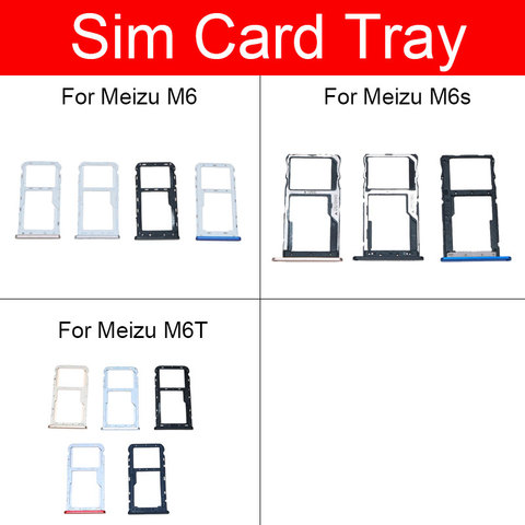 Support de plateau de carte mémoire et SIM pour Meizu Meilan bleu breloque 6 S6 6t M6 M6s M6T M711c M811h M811Q lecteur de carte Sim prise de fente ► Photo 1/6