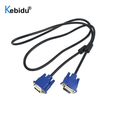 Câble d'extension VGA mâle à VGA mâle, longueur de 1.5m, connecteur de câble VGA pour moniteur d'ordinateur, convertisseur d'adaptateur TV PC ► Photo 1/6