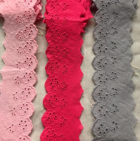 Tissu en dentelle avec broderie 2 mètres, pompon à coudre, ruban bordure en appliqué bricolage ruban rose, gris, rouge, décoration de mariage, 7cm ► Photo 1/6