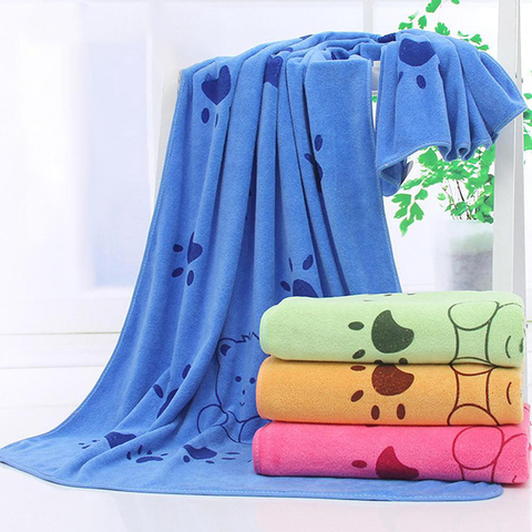 140*70cm Super-taille microfibre forte absorption bain d'eau serviette pour animaux de compagnie chien serviettes Golden Retriever Teddy général vente chaude ► Photo 1/6