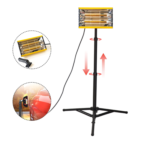 Lampe de peinture infrarouge 2000W appareil de chauffage portatif lampe de cuisson lampe infrarouge lumière à ondes courtes Liftable peinture de carrosserie lampe de séchage ► Photo 1/6