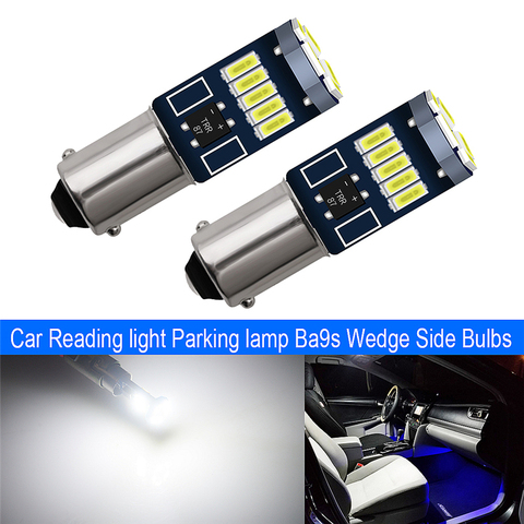 2x BA9S LED s T4W Super lumineux 4014 LED 15 24 SMD voiture plaque d'immatriculation lumières Auto lampe marqueur lumière Non-polarité DC 12V ► Photo 1/6