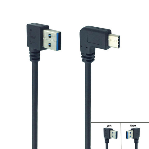 Câble USB 3.0 mâle vers USB 3.1 type-c, adaptateur de Charge pour synchronisation à Angle droit, convertisseur de données, cordon de 90 ° pour ordinateur portable ► Photo 1/6