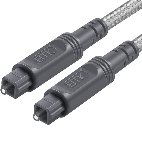 Câble Audio optique numérique Toslink câble coton veste tressée EMK 5.1 cordon à fibres optiques pour Home cinéma, barre de son, TV, PS4 ► Photo 1/6
