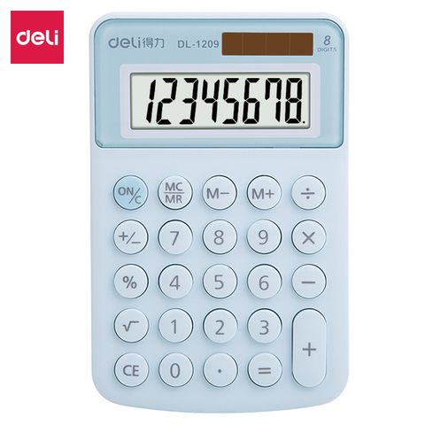 DELI 1209A Mini calculatrice couleur solaire étudiant mignon calculatrices portable facile transporter mignon kawaii créatif école fournitures de bureau ► Photo 1/6