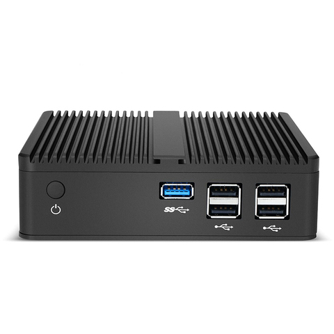 Mini ordinateur sans ventilateur Quad-Core Intel Celeron J1900 HTPC 300M WiFi Gigabit Ethernet Windows 7/8/10 Linux 6 * USB HDMI VGA ► Photo 1/6