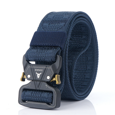 Ceinture de sécurité en Nylon véritable, largeur de 3.8CM, pour pantalons en jean, séchage rapide, entraînement, à boucle à dégagement rapide, cadeau pour hommes ► Photo 1/6