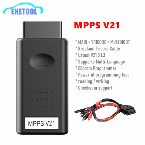 MPPS V21 multi-langue V21.0.1.3, avec câble Tricore de dérivation, prend en charge la fonction avancée, programmeur ECU TRICORE MultiBoot ► Photo 1/6