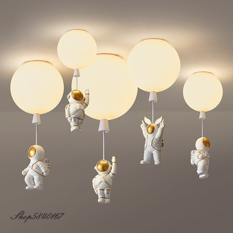 Nordique LED Plafonnier Dessin Animé Astronaute Lampe Suspendue pour Enfants Chambre Lampe Salon Salle D'étude Décor Plafonniers ► Photo 1/6