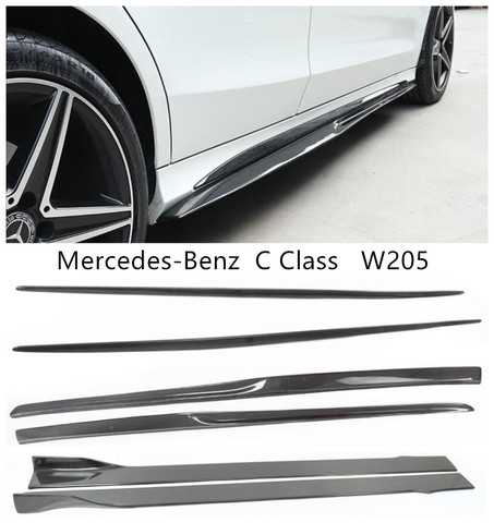 Becquet à jupe latérale en Fiber de carbone | Pour mercedes-benz classe C W205 C180 C200 C260 C300 2015-2022, spotors de Modification automatique ► Photo 1/1