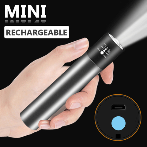 XP-G Q5 Penlight construit dans la batterie lampe de poche Led lampe torche pour extérieur étanche résistant aux chocs, auto-défense lumière dure 2000 ► Photo 1/6