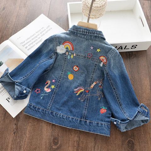 Menoea enfants Denim veste 2022 filles broderie dessin animé enfants vêtements automne bébé filles vêtements d'extérieur Jean vestes manteau ► Photo 1/6