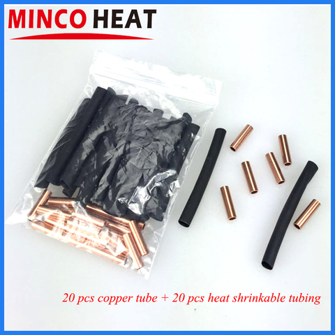 Kits de connexion de fil de chauffage au sol en Fiber de carbone, tubes en cuivre et manchons thermorétractables chacun 20 pièces/sac ► Photo 1/6