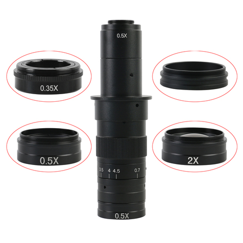 Microscope vidéo et caméra, objectif pour objectif pour objectif pour objectif pour objectif pour 10A C-MOUNT lentille Barlow, verre auxiliaire 0,3 x 0,35x 0,5x1x2 x ► Photo 1/5