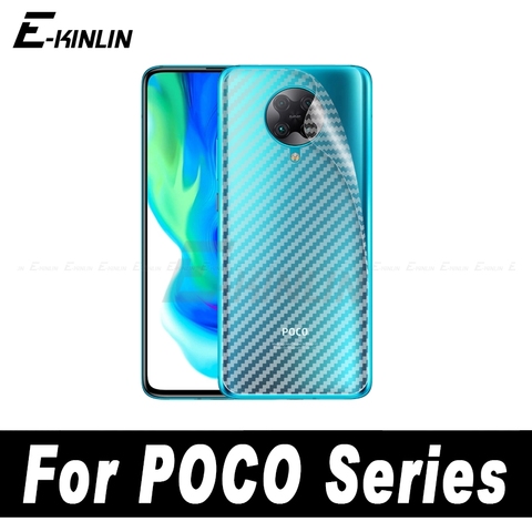 Film de couverture arrière en fibre de carbone souple pour XiaoMi Mi PocoPhone POCO C3 X3 NFC M3 M2 F2 Pro F1 X2 Protecteur D'écran Arrière Pas Verre ► Photo 1/6