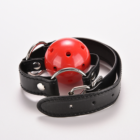 1 pièces jeux pour adultes boule de Silicone Fixation orale Bondage bouche Gag bouche bourrée bracelet en cuir synthétique polyuréthane jouets sexuels pour les Couples ► Photo 1/5