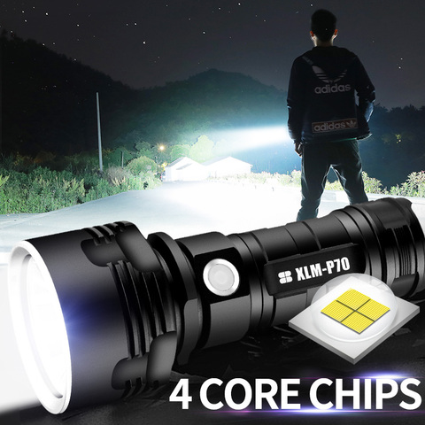 Lampe de poche tactique LED Super puissante L2 XHP50, torche Rechargeable par USB, imperméable, lanterne Ultra lumineuse pour Camping ► Photo 1/6