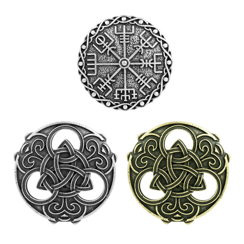 Viking Runes celtes noeud broche ronde nordique broches pour collier sac vêtements épinglette Badge bijoux cadeau Corsage ► Photo 1/6