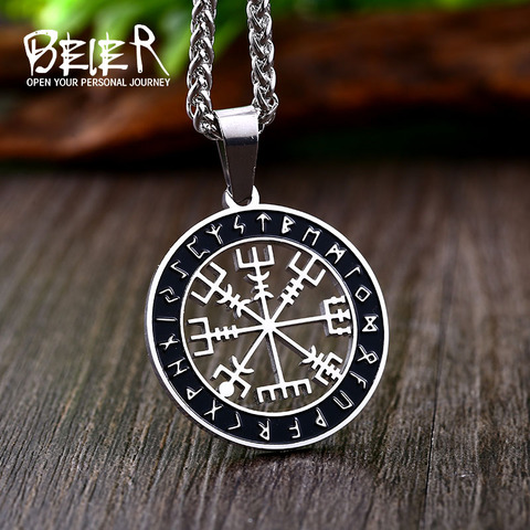 Beier – collier en acier inoxydable 316L, symbole Viking nordique, loup, pendentif pour homme, amulette Vintage, bijoux de haute qualité, BP8-544 ► Photo 1/6