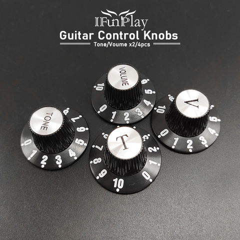 Boutons de contrôle de vitesse de guitare en aluminium, 2/4 pièces, couleur argent chapeau haut-de-forme cloche pour guitare électrique GB LP SG ► Photo 1/6