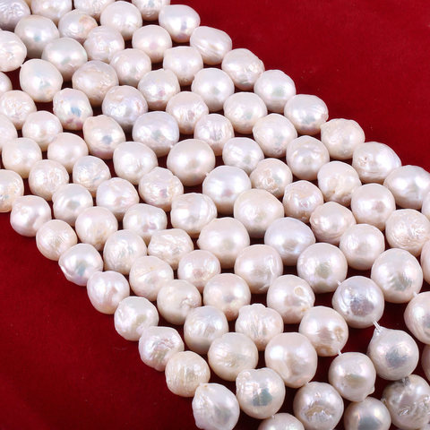 Perles d'eau douce naturelles de haute qualité, 34cm, en forme de riz, poinçon, pour bricolage, fabrication de bijoux, collier élégant, Bracelet ► Photo 1/4