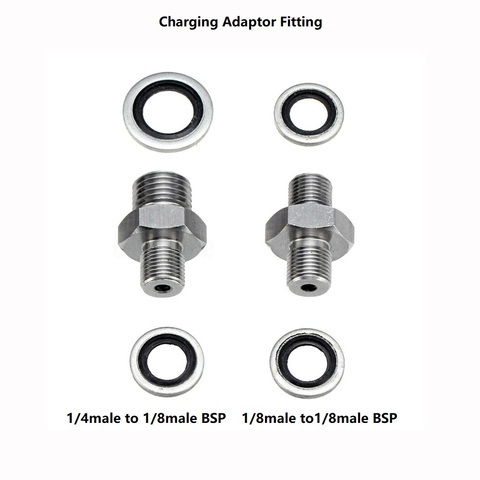 Adaptateur de tuyau de chargement pour fusil à Air comprimé PCP, adaptateur mâle 1/8BSP à 1/8BSP,1/8BSP à 1/4BSP ► Photo 1/4