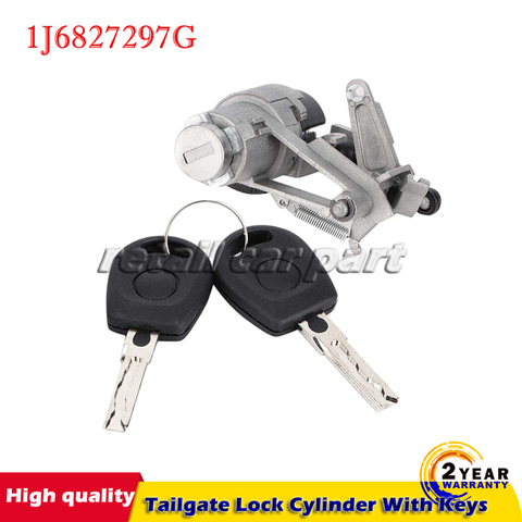 Cylindre de serrure de hayon de pièces d'auto avec des clés pour VW Golf 4 Lupo Seat Arosa 1997-2006 1J6827297G ► Photo 1/6